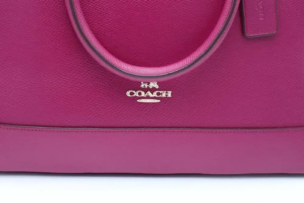 Coach Sierra Satchel Crossgrain Fuchsia Pink Leather Handbag